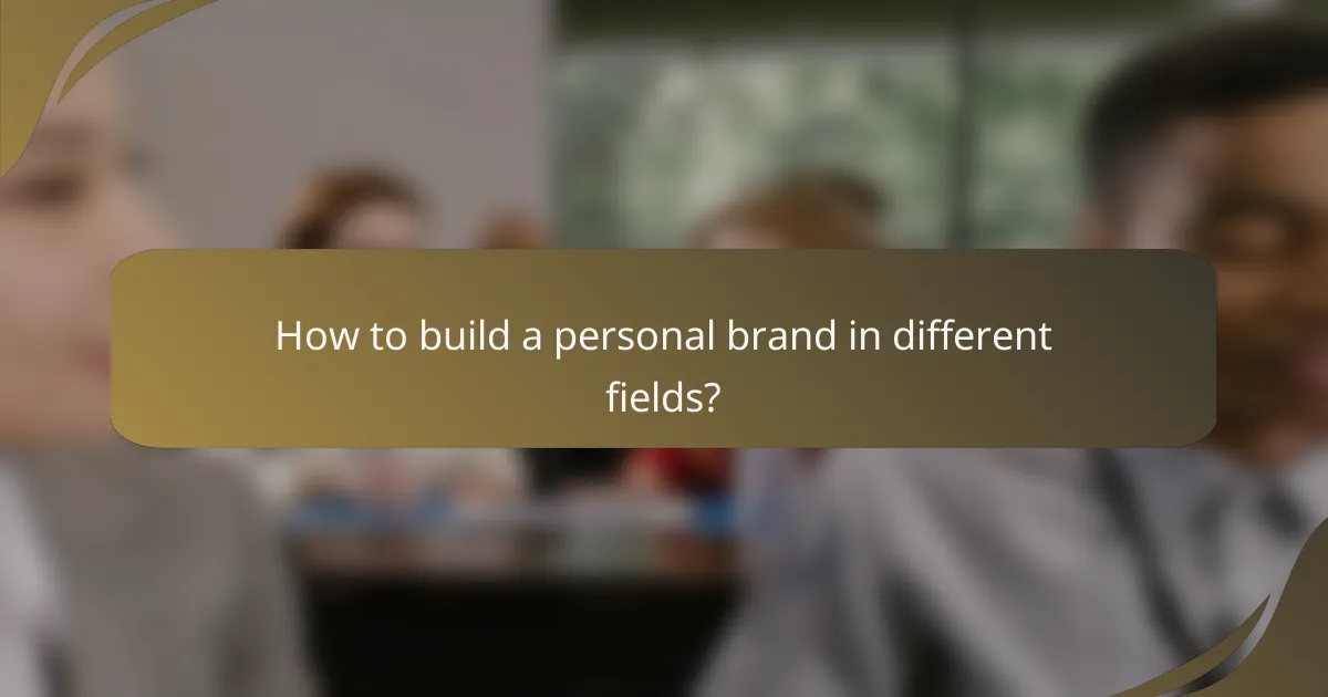 How to build a personal brand in different fields?