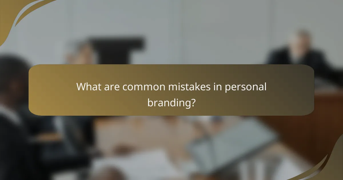What are common mistakes in personal branding?