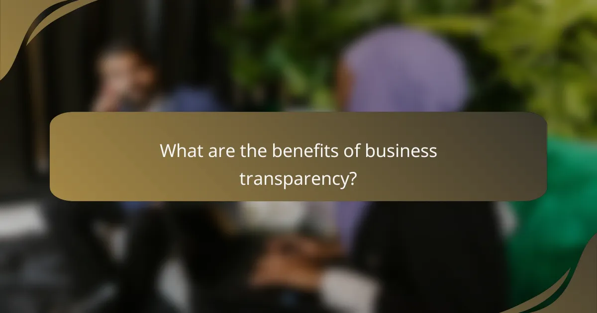 What are the benefits of business transparency?